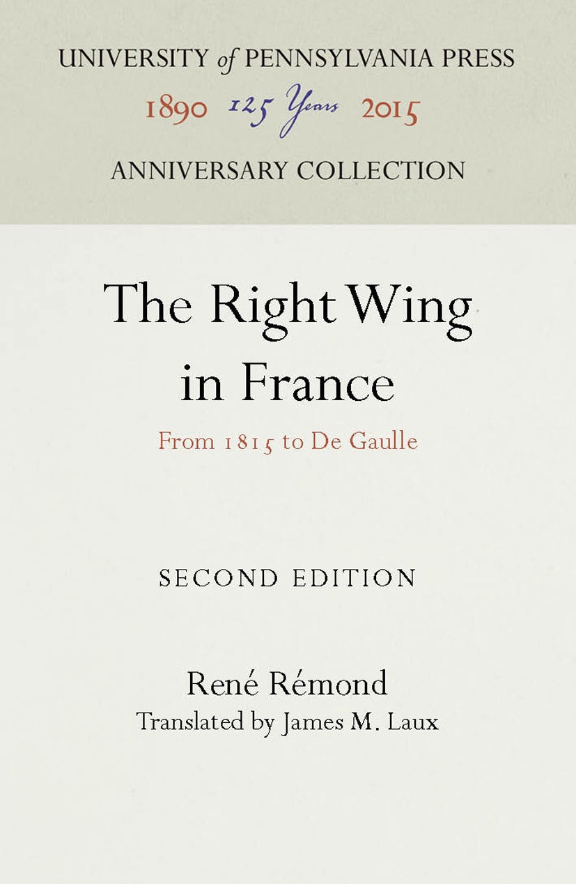 Book cover image for The Right Wing in France ISBN: 9781512806076